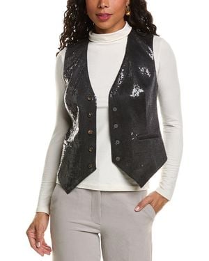 Brunello Cucinelli Sequin Silk-Blend Vest - Grey