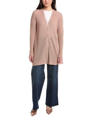 Lafayette 148 New York Ribbed Button Front Cardigan - Blue