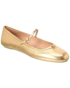 Gianvito Rossi Leather Ballerina Flat - White