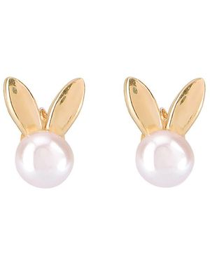 Gabi Rielle 22k Over Silver Mother-of-pearl Earrings - White