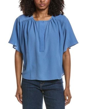 Vince Camuto Shirring-Front Blouse - Blue