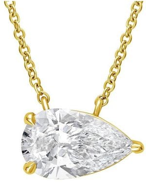 Diana M. Jewels 14K 8.00 Ct. Tw. Lab-Grown Diamond Solitaire Pendant - Metallic