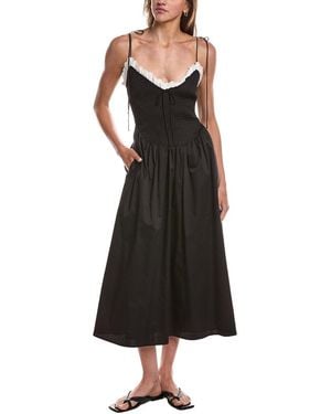 For Love & Lemons Bethany Midi Dress - Black