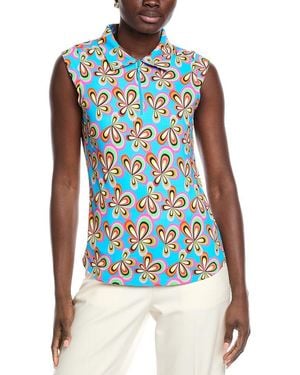 IBKUL Sleeveless Polo Shirt - Blue