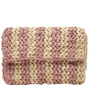 Mar Y Sol Remi Raffia Clutch - Pink