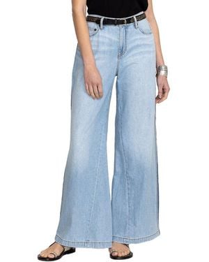 Johnny Was Melanie Blanket Stitch Wide Leg Jean - Blue