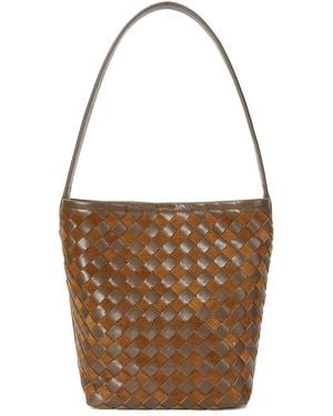 Tiffany & Fred Paris Structured Suede & Leather Tote - Brown