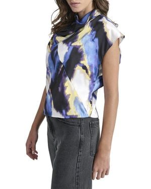 DKNY Cowl Neck Shirt - Blue