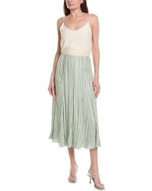 Vince Crinkled Panelled Maxi Skirt - Green