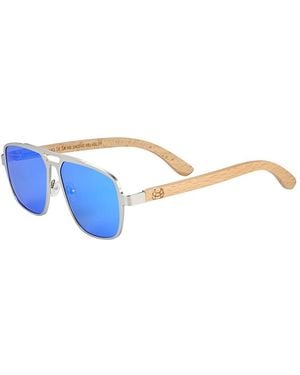 Earth Wood Avila 58Mm Polarized Sunglasses - Blue