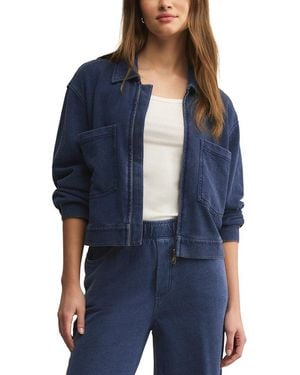 Z Supply Heritage Knit Denim Jacket - Blue