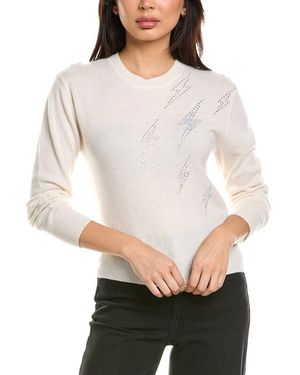 Brodie Cashmere Hazel Hot Fix Bolt Crewneck 100% Cashmere Jumper - Grey