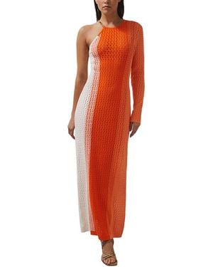 Reiss Rena One Sleeve Knitted Dress - Red