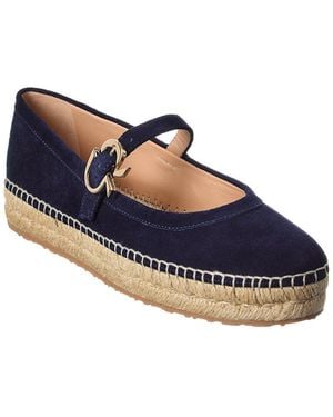 Gianvito Rossi Elda Suede Espadrille - Blue
