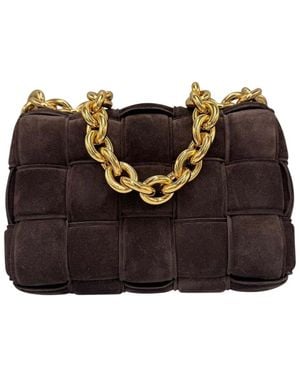 Bottega Veneta Leather Padded Chain Cassette (Authentic Pre-Loved) - Black