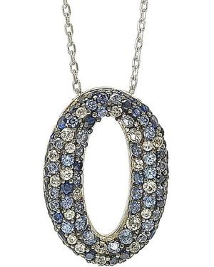 Suzy Levian Silver 1.00 Ct. Tw. Sapphire Necklace - Metallic