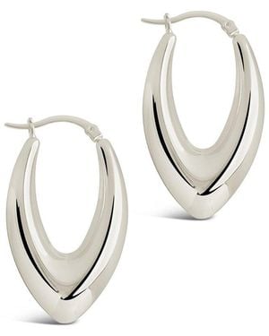 Sterling Forever Stainless Steel V Drop Hoops - Multicolour