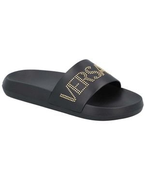 Versace Rubber Pool Slide (Authentic Pre-Loved) - Black