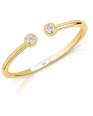 MaxColor 10K 0.04 Ct. Tw. Lab-Grown Diamond Open Bezel Ring - Metallic