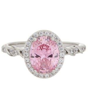 Juvell 18K Plated Topaz Cz Ring - Pink