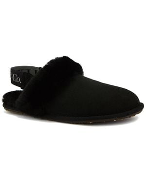 Australia Luxe Double Face Sheepskin Suede Slippers - Black