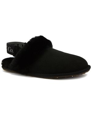 Australia Luxe Double Face Sheepskin Suede Slippers - Black