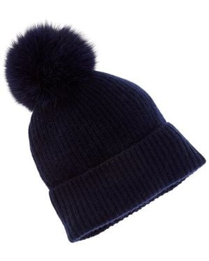 Sofiacashmere Sofiacashmere Rib Cashmere Hat - Blue
