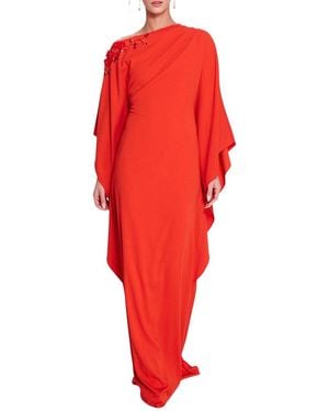Marchesa Embroidered Draped Kaftan