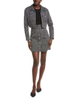 Maje 2Pc Tweed Mini Dress & Jacket Set - Gray