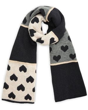 Saachi Heart Mixed Pattern Scarf - Blue