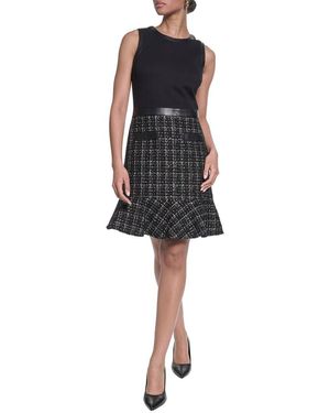 KARL LAGERFELD Tweed A-Line Dress - Black