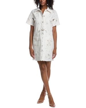 Tahari The Marianna Embroidered Dress - White