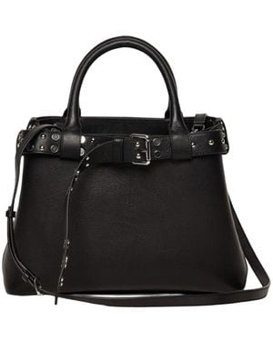 Walter Baker Brooks Studded Leather Satchel - Black