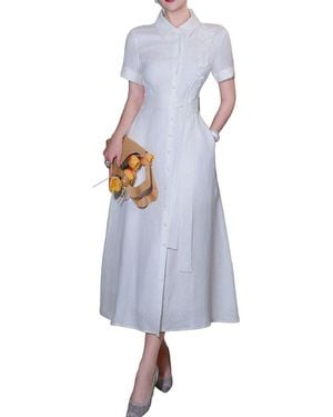 BRC By BURRYCO Short Sleeve Shirt Dress - Blue