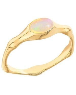 TIRAMISU 14K Over 0.28 Ct. Tw. Ethiopian Opal Solitaire Ring - Metallic