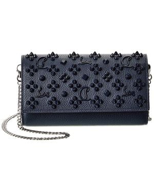 Christian Louboutin Paloma Leather Wallet On Chain - Blue