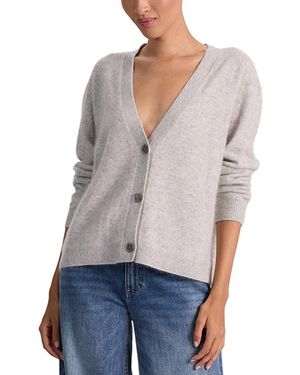 Alice + Olivia Bradley Short Cashmere-Blend Cardigan - Grey