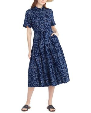 Draper James Riley Midi Shirtdress - Blue