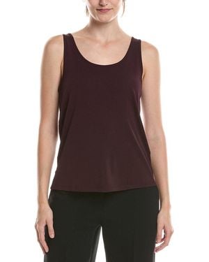Eileen Fisher Silk Scoop Neck Slim Tank - Purple