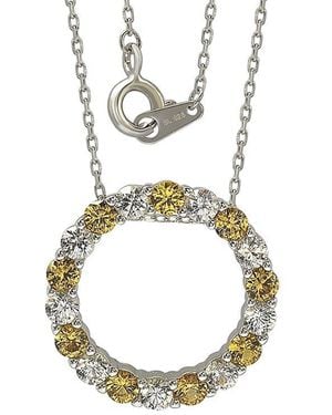 Suzy Levian Silver Diamond & Sapphire Necklace - Metallic