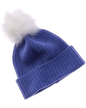 Hannah Rose Shaker Cashmere Hat - Blue