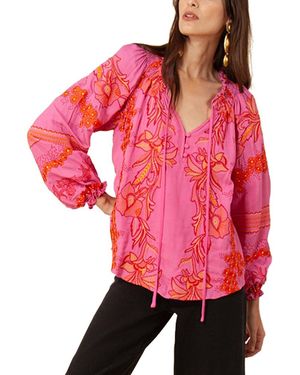 Hale Bob Azra 3/4 Sleeve Top - Turquoise