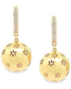 Gabi Rielle 14K Over Cz Star Ball Dangle Earrings - Metallic