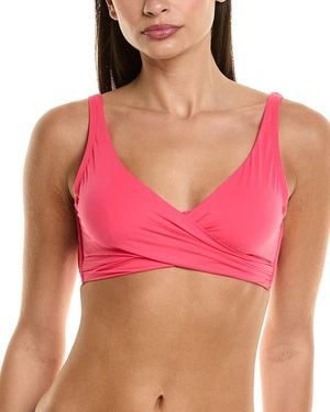 Tommy Bahama Pearl Underwire Wrap Front Bra Bikini Top - Pink