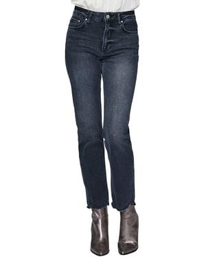 PAIGE Stella Black Shore Distressed Dishevelled Hm Straight Leg Jean - Blue