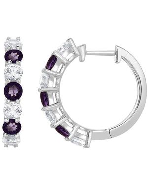 Lab Grown Gemstones Lab-Grown Diamond & Gemstone Hoops - Metallic