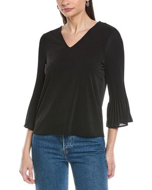 Cece V-Neck Knit Top - Black