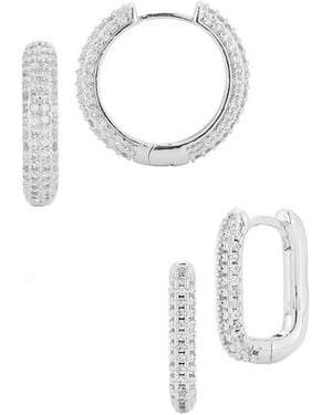 Glaze Jewelry Plated Cz Earrings - White