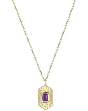 Bony Levy 14K Colour 14K 0.06 Ct. Tw. 1 Amethyst Pendant Necklace - Metallic