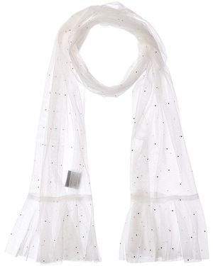 Saachi Glamazon Sheer Crystal Scarf - White